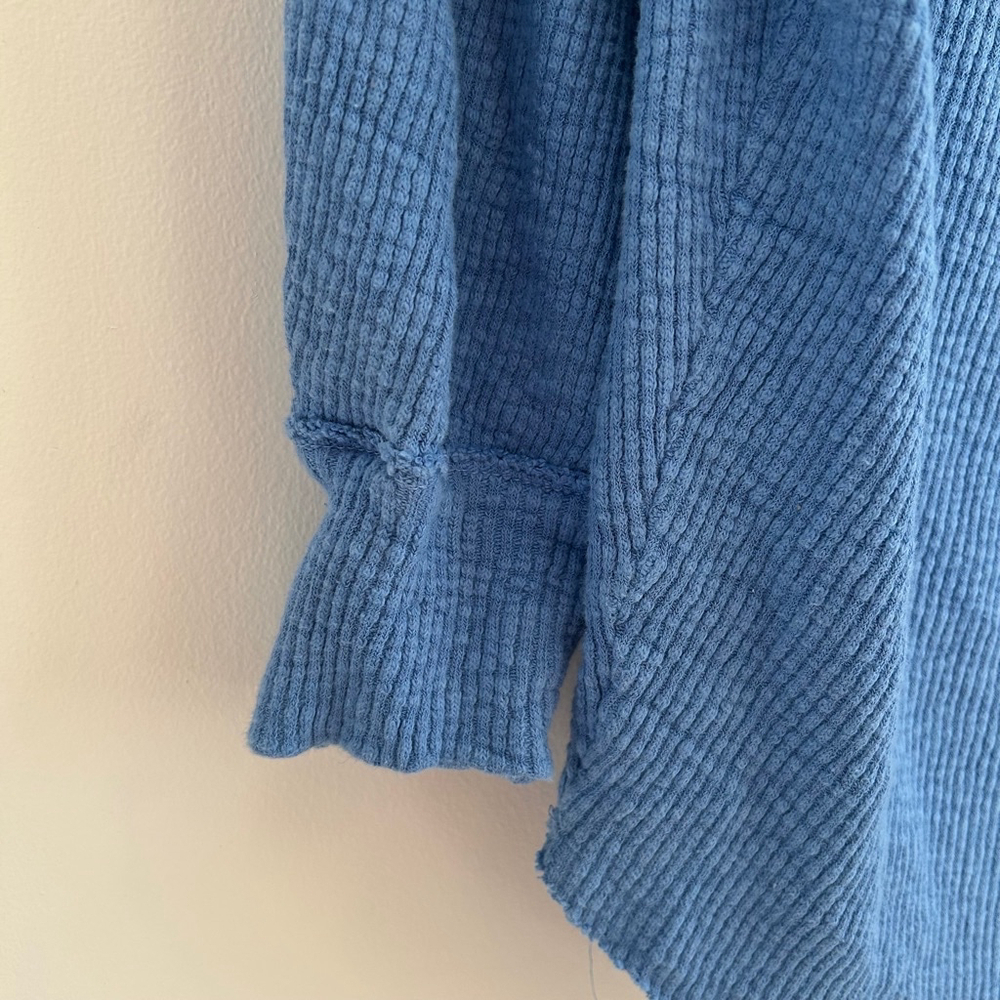 FREE PEOPLE We The Free OG Slouchy Oversize Thermal Long Sleeve Pullover Blue - Picture 9 of 15